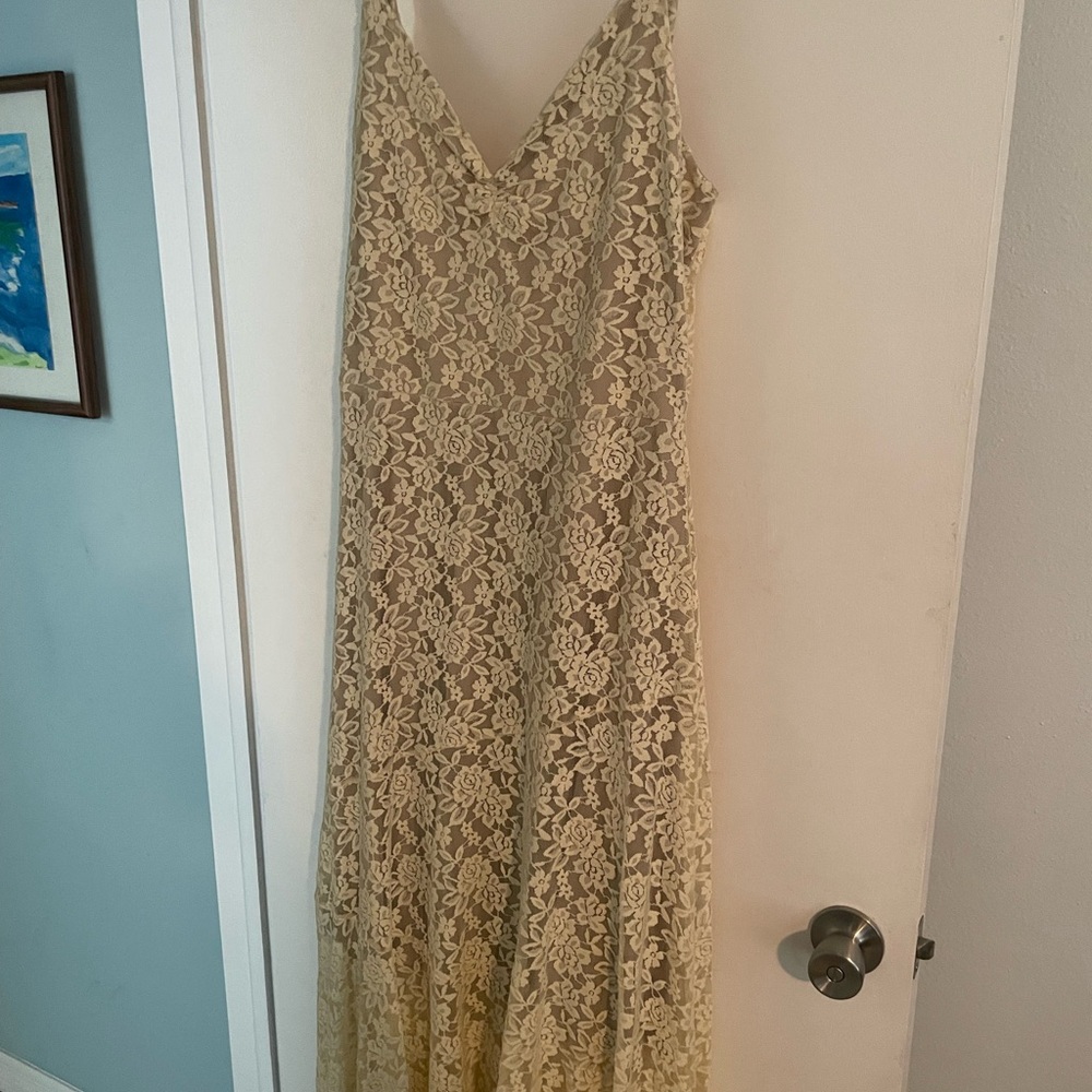 Elegant Lace Women’s Dress in Cream